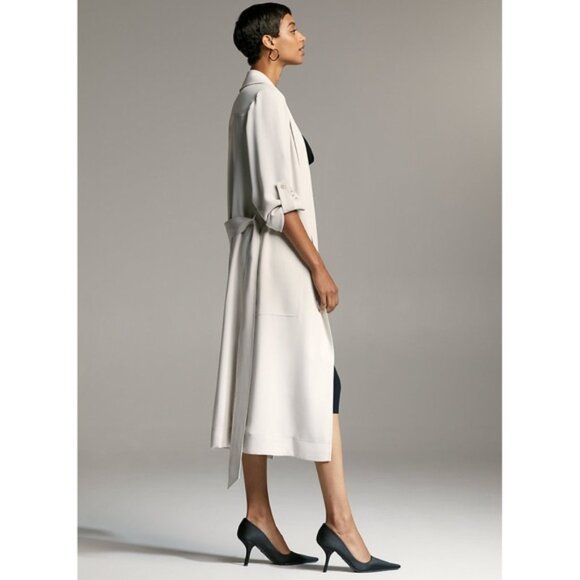 Aritzia Babaton Kahlo Wrap Jacket Tie Waist Bone White Cream Size Medium - Picture 3 of 12